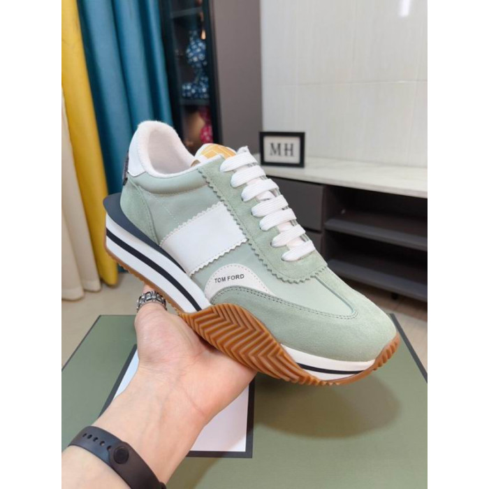 Tom Ford Süet Teknik Kumaş James Sneaker Açık Yeşil 050