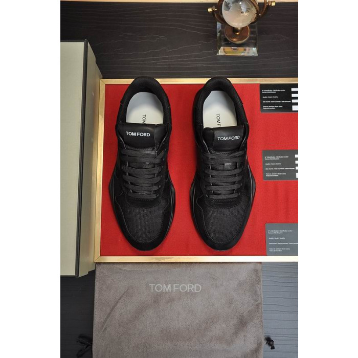 Tom Ford Spor Ayakkabı Erkek Süet Spor Ayakkabı Siyah