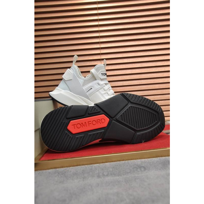 Beyaz Tom Ford Neopren Süet Jago Spor Ayakkabı