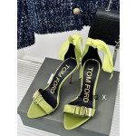Sarı Tom Ford 10cm İpek Kurdele Sandalet