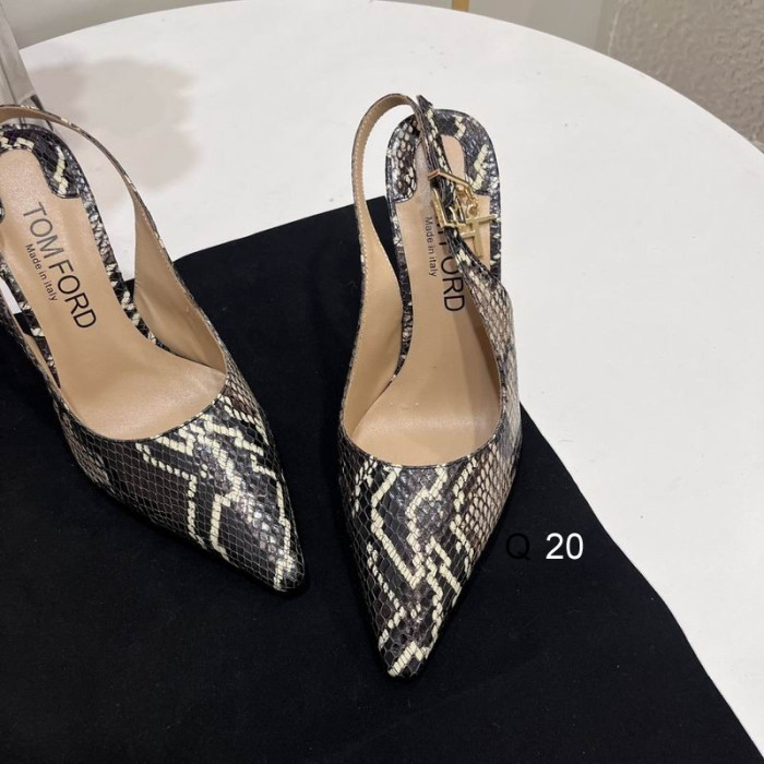 Tom Ford 10cm Angelina Slingback Zapatos en Relieve de Python En Negro
