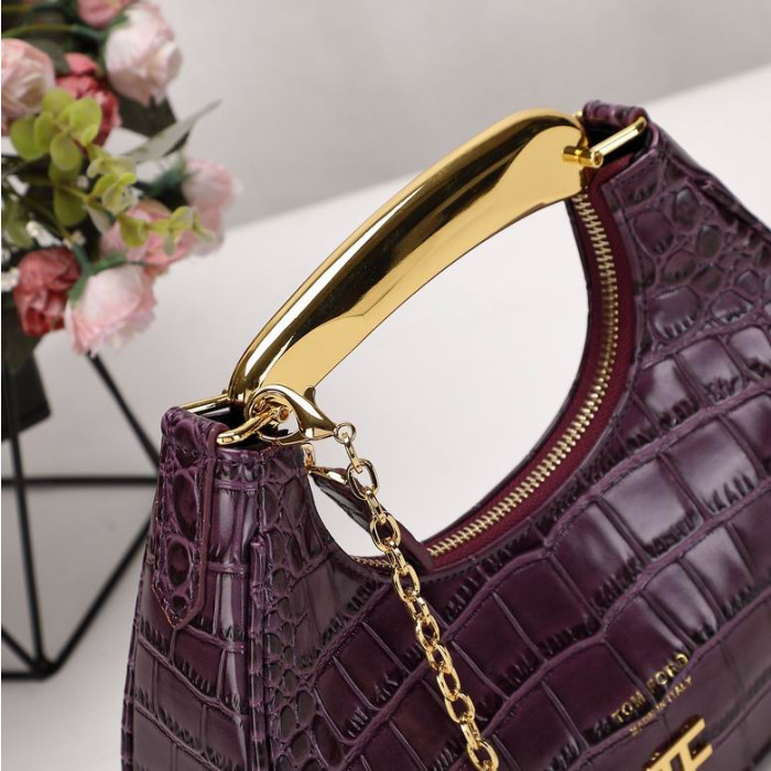 Tom Ford Womens Mini Patrón De Cocodrilo Bolso De Hombro En Color Morado
