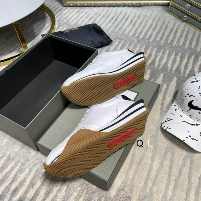 Tom Ford Gamuza Material Respetuoso Del Medio Ambiente James De La Zapatilla De Deporte En Color Gris/Blanco/Rosa