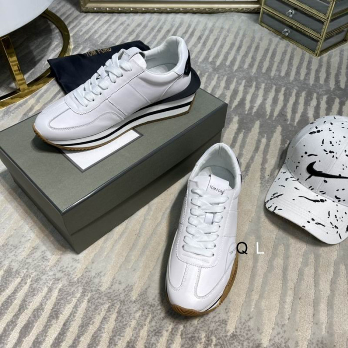 Tom Ford Gamuza Material Respetuoso Del Medio Ambiente James De La Zapatilla De Deporte Blanco