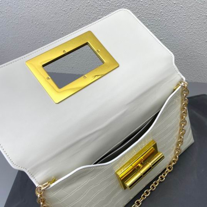 Tom Ford De La Mujer De Cocodrilo Bolso De Hombro En Blanco