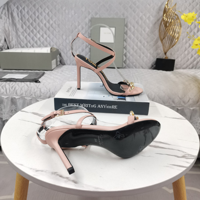 Tom Ford 10.5 cm de Cuero de Oro de la Cadena de Sandalia En color Rosa
