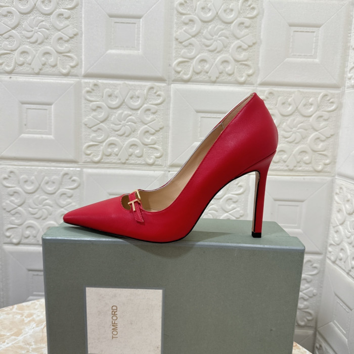 Tom Ford 10.5 cm de Cuero del Dedo del pie Puntiagudo zapatos de Tacón Alto En color Rojo