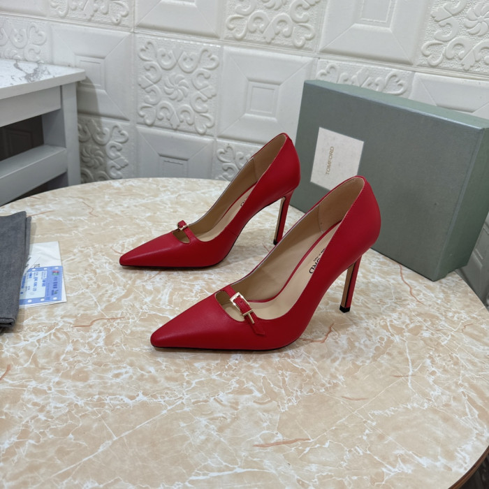 Tom Ford 10.5 cm de Cuero del Dedo del pie Puntiagudo zapatos de Tacón Alto En color Rojo