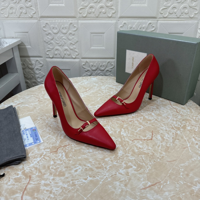 Tom Ford 10.5 cm de Cuero del Dedo del pie Puntiagudo zapatos de Tacón Alto En color Rojo