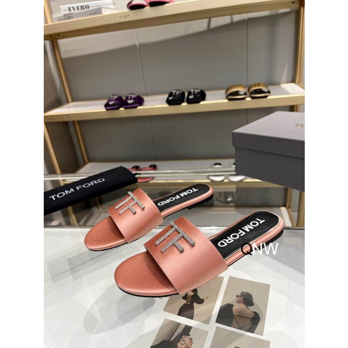 Tom Ford Cuero TF Logotipo de Diapositivas En color Naranja
