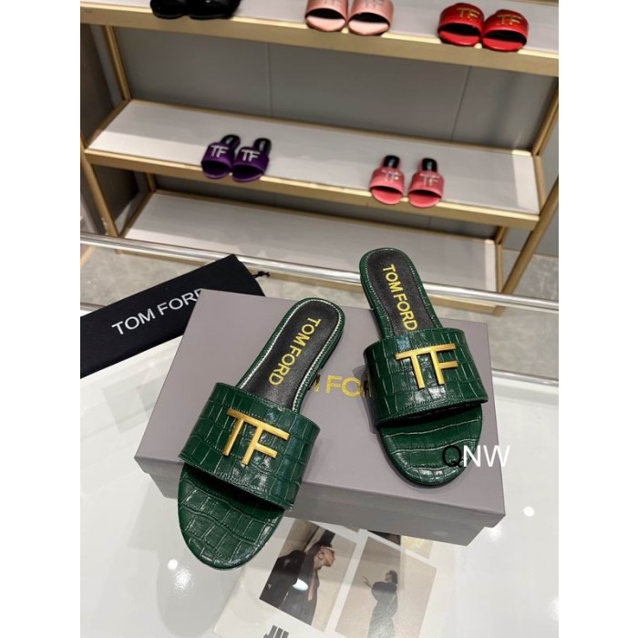 Tom Ford Cocodrilo TF Logotipo de Diapositivas En color Verde