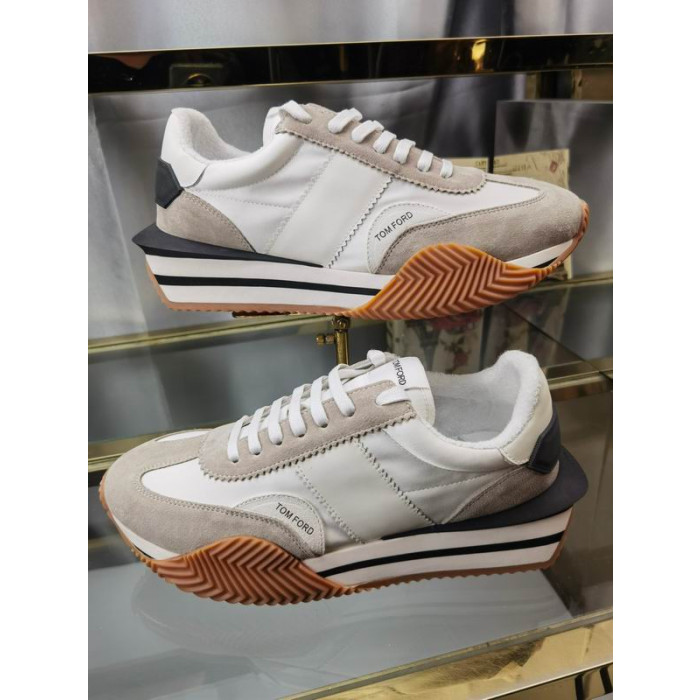 Tom Ford Gamuza Tejido Técnico James De La Zapatilla De Deporte En Color Gris/Blanco 048