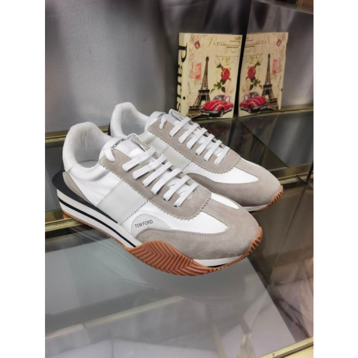 Tom Ford Gamuza Tejido Técnico James De La Zapatilla De Deporte En Color Gris/Blanco 048