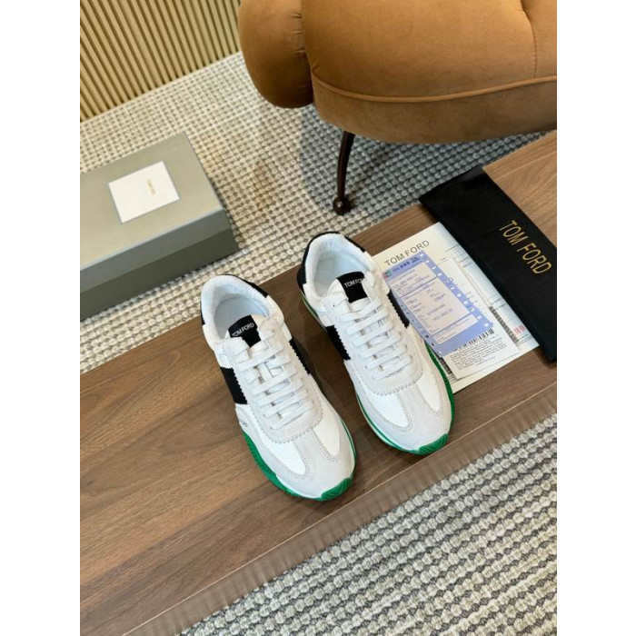 Tom Ford Gamuza Tejido Técnico James De La Zapatilla De Deporte En Blanco 028