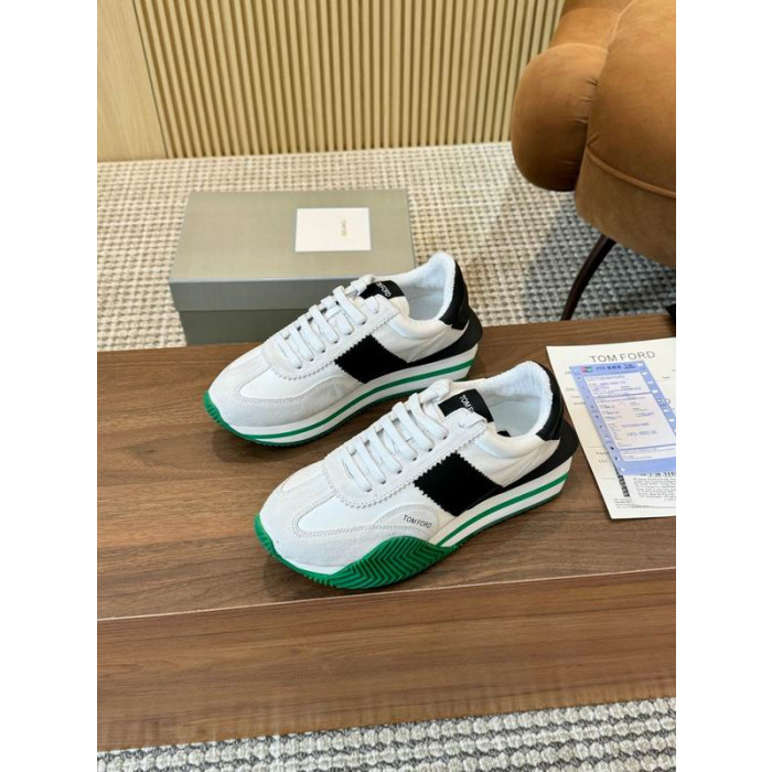 Tom Ford Gamuza Tejido Técnico James De La Zapatilla De Deporte En Blanco 028
