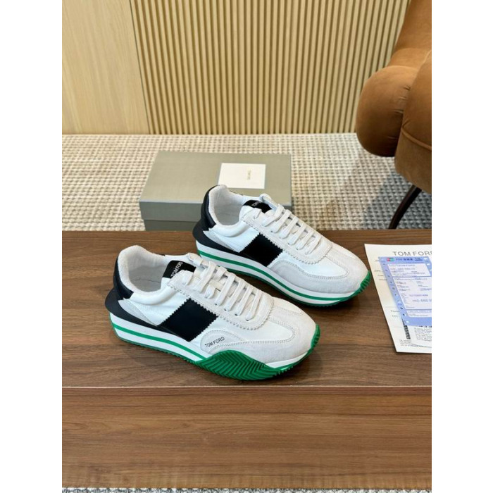 Tom Ford Gamuza Tejido Técnico James De La Zapatilla De Deporte En Blanco 028