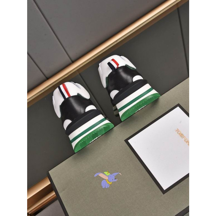 Tom Ford De Cuero Bajo La Parte Superior De La Zapatilla De Deporte En Verde