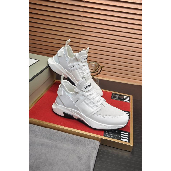 Tom Ford Neopreno De Gamuza Jago De La Zapatilla De Deporte Blanco