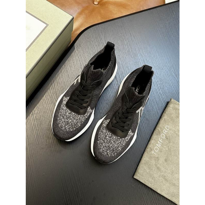 Tom Ford Malla De Encaje Hasta Zapatillas De Deporte De Bajo En Gris