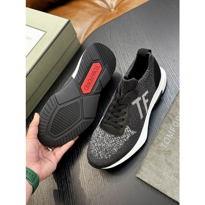 Tom Ford Malla De Encaje Hasta Zapatillas De Deporte De Bajo En Gris