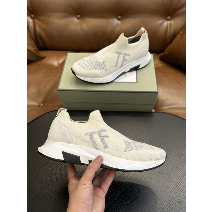 Tom Ford De Malla Bajo Las Zapatillas En Blanco