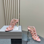 Tom Ford 10cm Impreso Cocodrilo Jaula de Cuero de la Sandalia En color Rosa