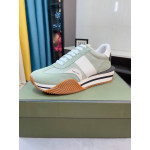 Tom Ford Gamuza Tejido Técnico James De La Zapatilla De Deporte En La Luz Verde 050