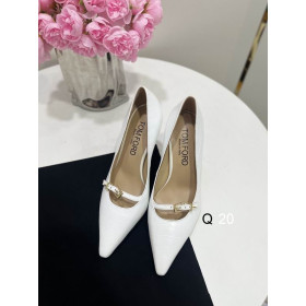 Tom Ford 10cm de Cocodrilo en Relieve de Cuero de la Hebilla del Cinturón de Punta-Toe Bombas En Blanco