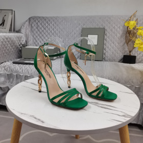 Tom Ford 10.5 cm de Cuero de Cadena de Metal de Alta Sandalias de Tacón En color Verde