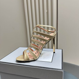 Tom Ford 10cm Impreso Cocodrilo Jaula de Cuero de la Sandalia En color Amarillo
