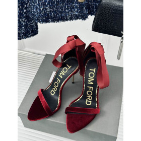 Tom Ford 10cm de Seda de Satén Hueco de la Correa de la Sandalia En Claret