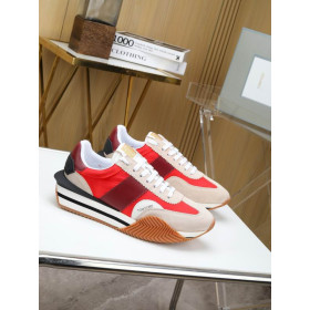 Tom Ford Gamuza Tejido Técnico James De La Zapatilla De Deporte En Rojo/Gris 034