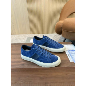 Tom Ford Gamuza Cambridge Zapatillas En Azul Oscuro 010