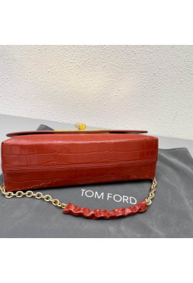 Tom Ford De La Mujer De Cocodrilo Bolso De Hombro En Rojo