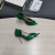Tom Ford Cuero Metal Open Toe Bombas En Verde