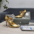 Tom Ford Patente De Cuero De Cadena De Metal Puntiagudos Tacones Altos En Oro
