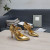 Tom Ford Patente De Cuero De Cadena De Metal Puntiagudos Tacones Altos En Oro