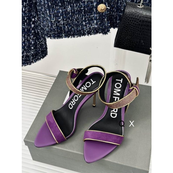 توم فورد 10cm المخملية غير المتماثلة كريستال صندل في Purple07