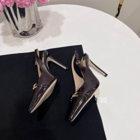 توم فورد 10cm براءات الاختراع والجلود ويتني Slingback في البني الداكن