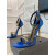 توم فورد براءات الاختراع والجلود سلسلة نقطة اصبع القدم أحذية الكاحل الصنادل حزام باللون الأزرق