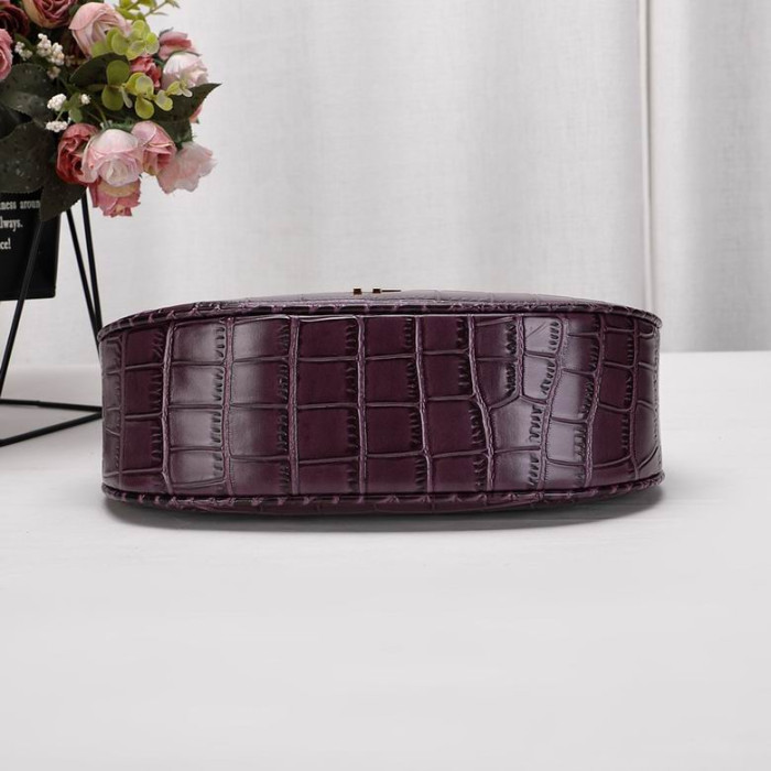 Tom Ford Dámské Mini Krokodýlí Vzor Taška Přes Rameno Ve Fialové