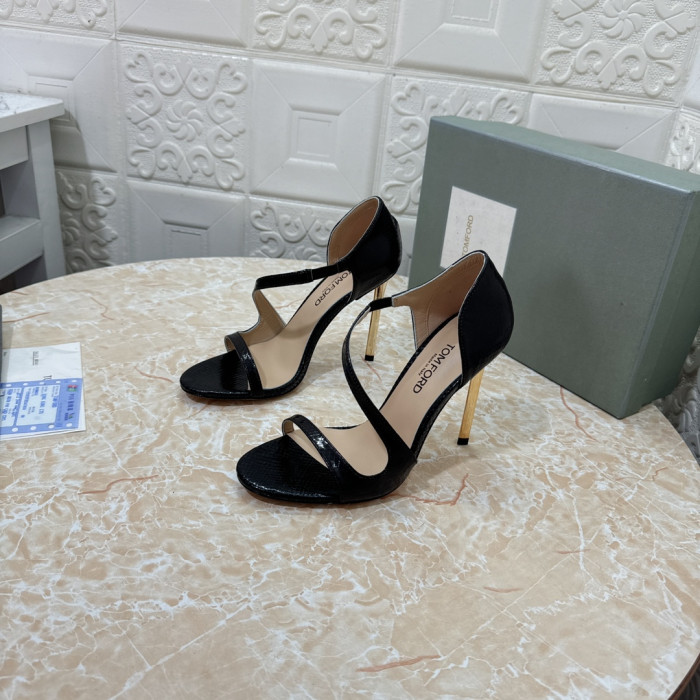 Tom Ford 10,5 cm Hadí kůže na Vysokém Podpatku Sandály V Černé barvě