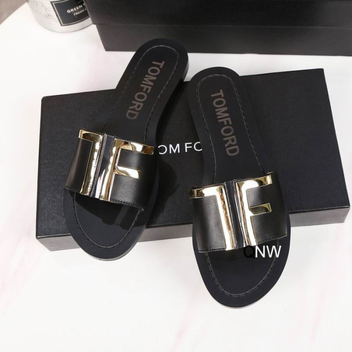 Tom Ford Kůže TF Logo Ploché Sklíčko V Černé barvě