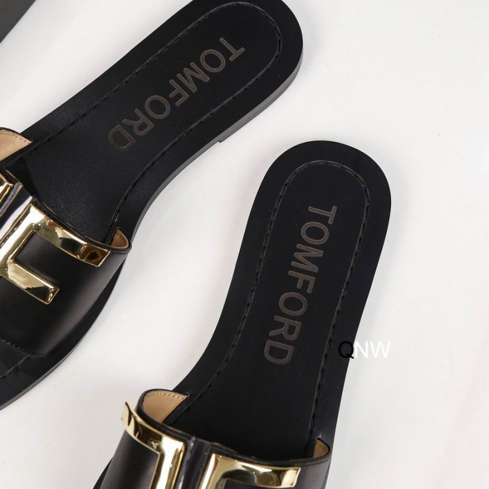 Tom Ford Kůže TF Logo Ploché Sklíčko V Černé barvě