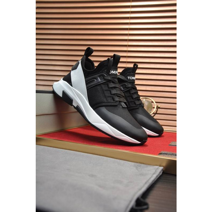 Tom Ford Jago Nylon Mesh Tenisky V Černé/Bílé