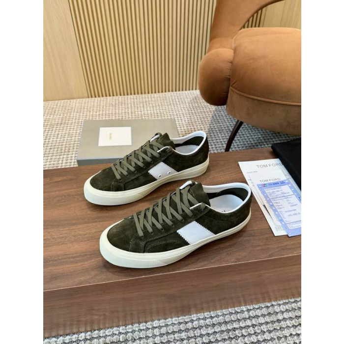 Tom Ford Semiš Cambridge Tenisky V Khaki 017