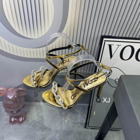 Tom Ford 10,5 cm Řetěz Kožené Sandály Ve Zlatě