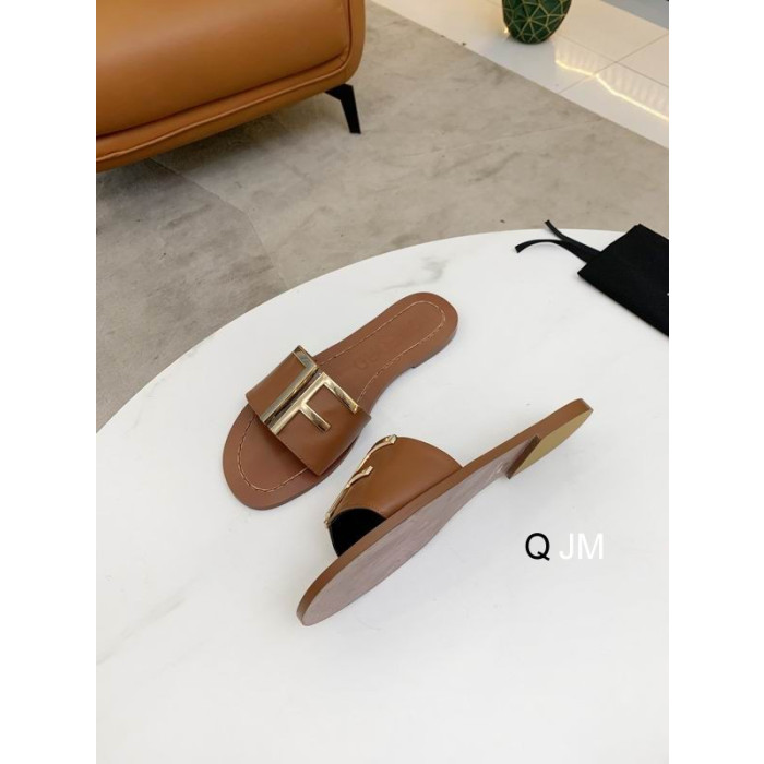 Tom Ford Kvinder Læder TF Logo Fladskærms Skub I Brun