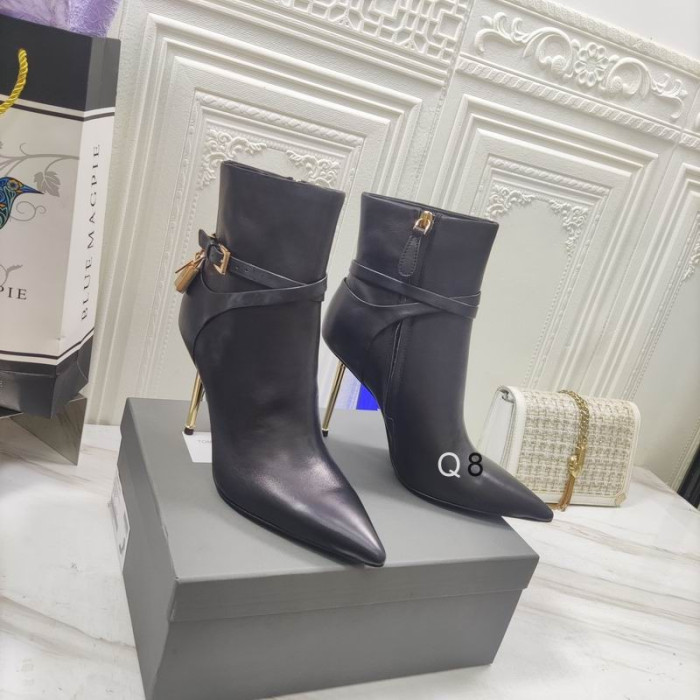 Tom Ford 10,5 cm Læder Hængelås Ankel Støvle I Sort