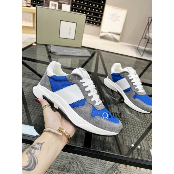 Tom Ford Black Tekniske Lav-Top Sneaker I Grå/Blå